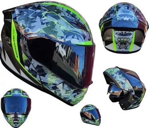 Capacete Moto Kov Stellar Wrap verde preto dobrável certificado