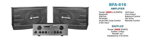 Crown BFA 616 Amplifier With Speaker Set Computers Tech Parts