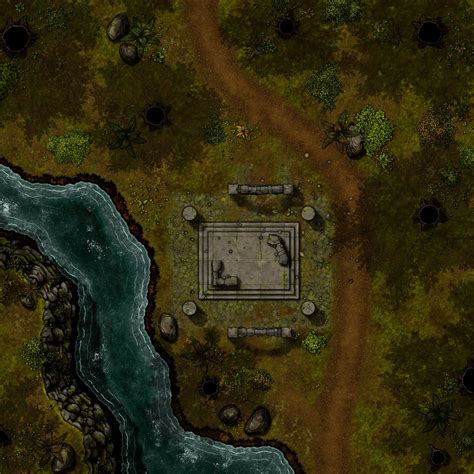 [art][30x30] Forest Road Battle Map R Battlemaps