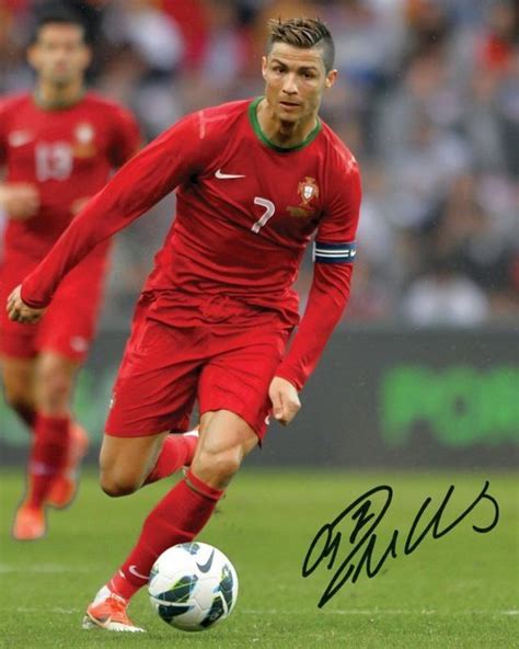 Cristiano Ronaldo Ingelijste Handtekening 15 X 10cm In Klassiek Zwart