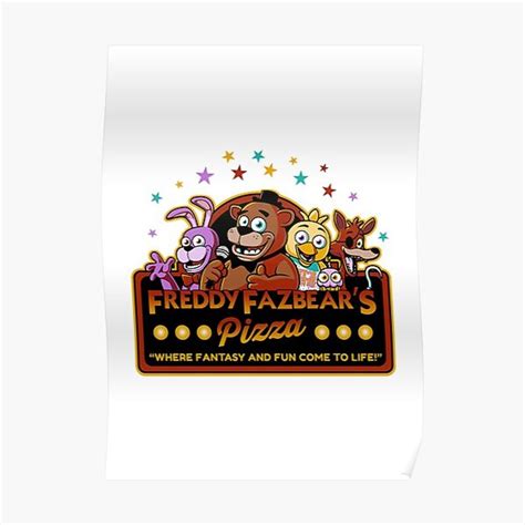 Five Nights At Freddys Freddy Fazbears Pizza Fnaf Logo Premium Matte Vertical Poster Sold By