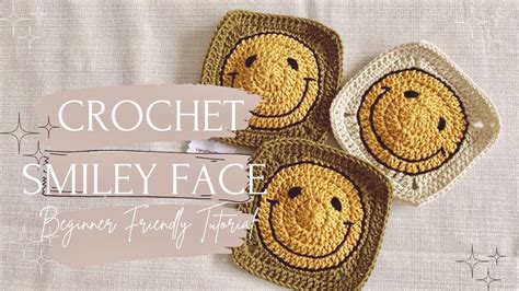 Crochet Smiley Face Granny Square Crochet Tutorial Youtube