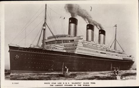 Ansichtskarte Postkarte Dampfer Rms Majestic White Star Line