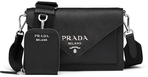 Prada Saffiano Leather Mini Envelope Bag In Black Lyst