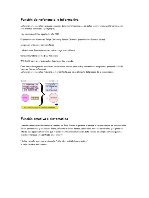 Función De Referencial O Informativa Pdf Lingüística Comunicación