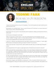 Transcript - Yeonmi Park.pdf - Yeonmi Park - In Search of Freedom ...