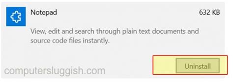 How To Uninstall Notepad In Windows 10 Computersluggish