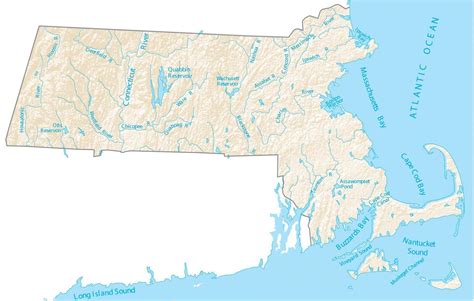 Map of Massachusetts - Cities and Roads - GIS Geography