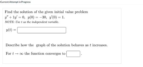 Solved Current Attempt In Progress Find The Solution Of The Chegg