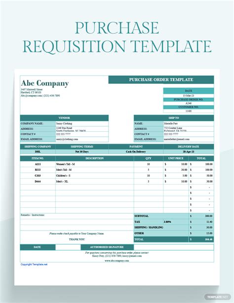 Purchase Requisition Template - Google Sheets, Excel | Template.net