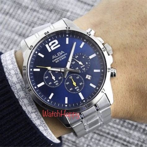 Jual ALBA AT3E83X1 BLUE DIAL MEN WATCH AT3E83g STAINLESS ORIGINAL