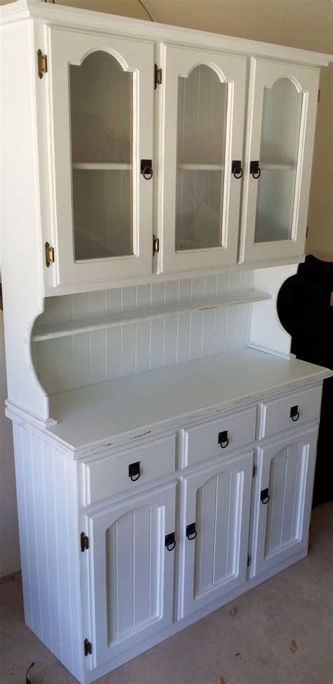 Items Similar To White Vintage Kitchen Hutch Cabinet On Etsy