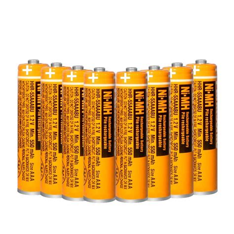 8 Pack HHR 55AAABU NI MH Rechargeable Battery For Panasonic 1 2V 550mAh