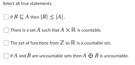 Solved Select All True Statements If B C A Then B A