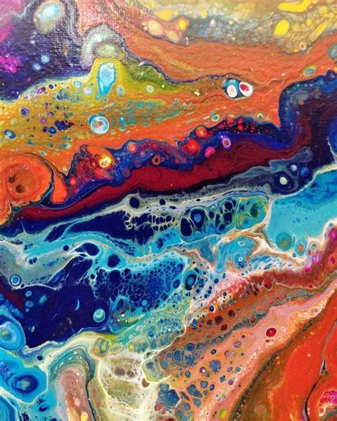 Art Collectibles Acrylic Pour Painting Original Fluid Art Abstract