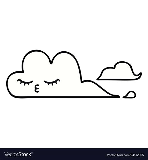 Cute cartoon white cloud Royalty Free Vector Image