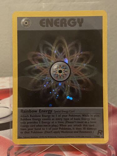 Rainbow Energy 17 82 Team Rocket Holo Rare Pokemon TCG Vintage WotC