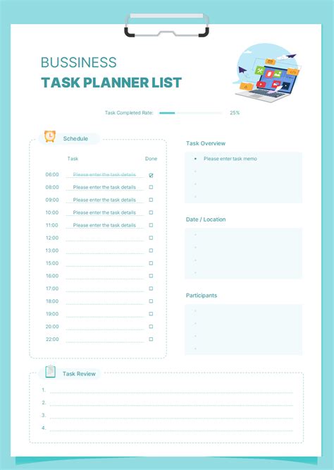 EXCEL of Bussiness Task Planner List.xlsx | WPS Free Templates