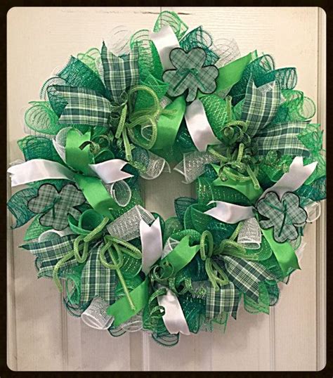 St Patrick S Day Deco Mesh Wreath Saint Patrick S Day Wreath Green