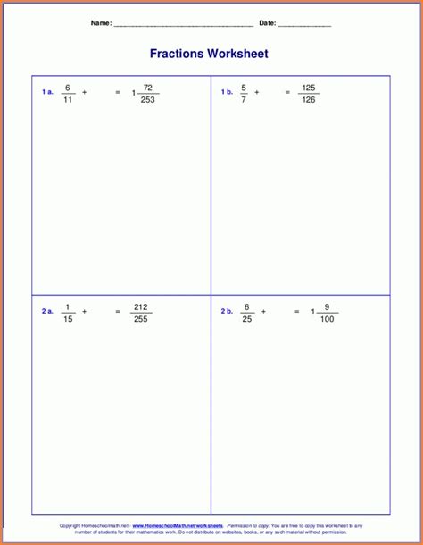 5th Grade Adding And Subtracting Fractions