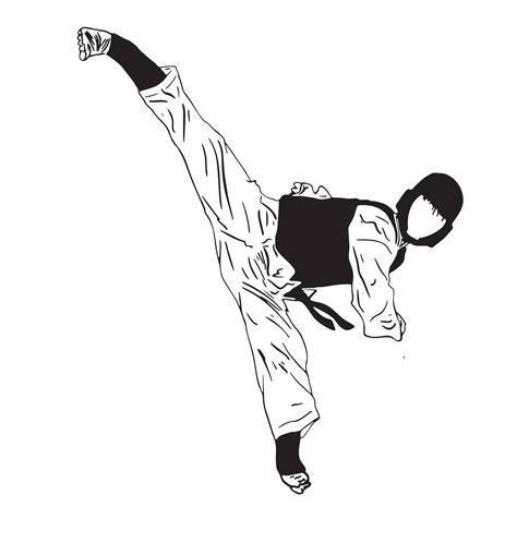 taekwondo kick vector silhouette 8630703 Vector Art at Vecteezy