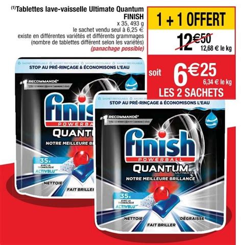 Promo Tablettes Lave Vaisselle Ultimate Quantum Finish Chez Cora