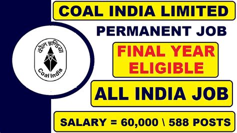 Coal India Limited Recruitment 2021 Salary 60 000 Final Year Job