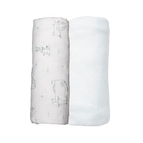 Blanc Avenue Bébé Lot De 2 Draps Housses Jersey 60x120 Cm Blanc Aqua à