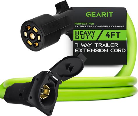 Amazon GearIT 7 Way Trailer Extension Cord 1 Foot 7 Pin Trailer