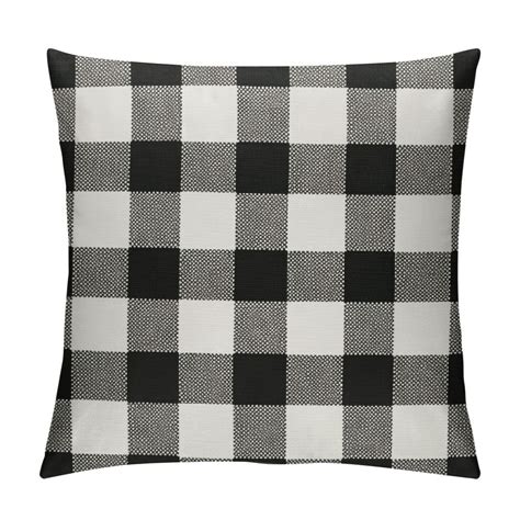 Jeuxus Farmhouse Black White Buffalo Plaids Decorative Throw Pillow