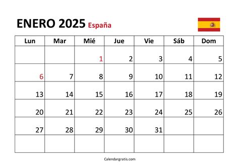 Calendario Enero Con Festivos M Xico Colombia Y Espa A