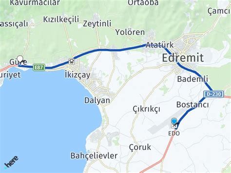 Koca Seyit Havalimanı Güre Edremit Balıkesir Arası Kaç Km Yol Tarifi