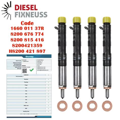 4X EJBR03101D 28232251 CARBURANT Injecteur Renault Clio Kangoo 1 5 DCI