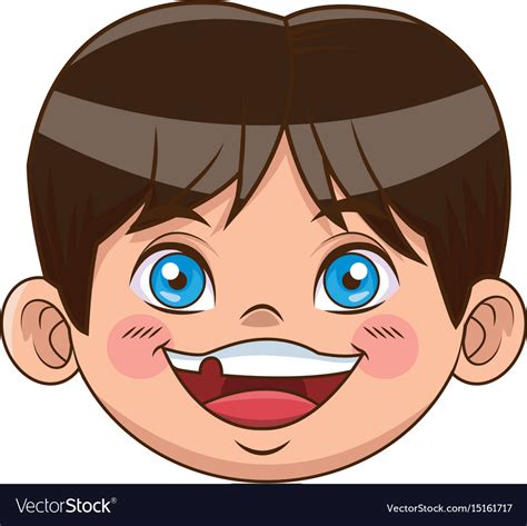 Beautiful Little Face Boy Cute Child Smiling Vector Image