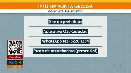 Boletos Do Iptu De Ponta Grossa Est O Dispon Veis Para Pagamento Veja