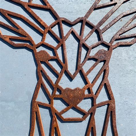 Geometric Deer Metal Wall Art Geometric Animals Modern Deer Head