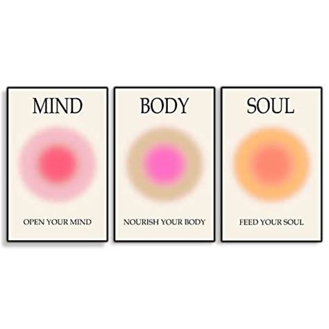 Mind Body Soul Print Positive Aura Posters Room Decor Aesthetic