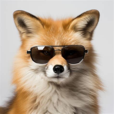 Premium Ai Image Closeup Of Fox With Sunglasses On White Background