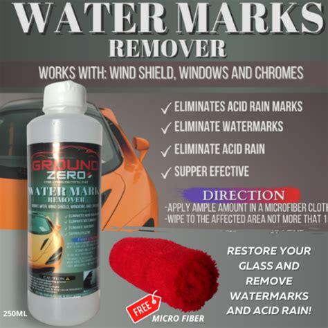 Ground Zero Water Marks Remover Acid Rain Remover 250ml Glass Care For Car Windshield Water