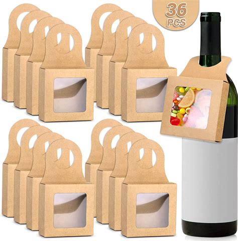 Amazon Pieces Kraft Paper Wine Bottle Boxes With Window For