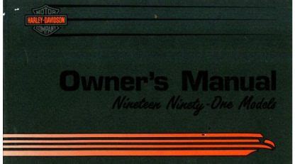 Harley Davidson Owners Manuals