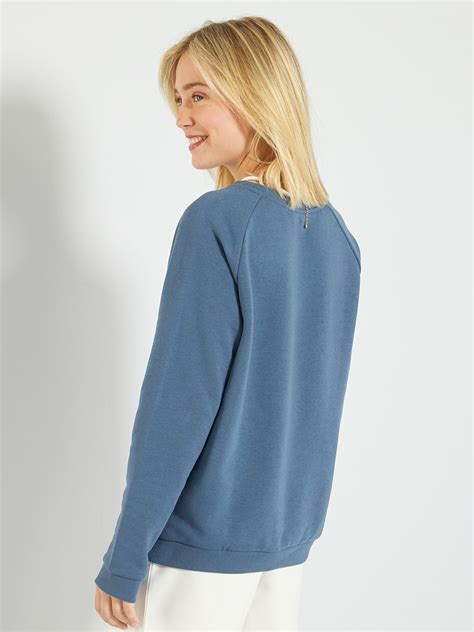 Sweater Van Joggingstof Met Ronde Hals BLAUW Kiabi 9 00