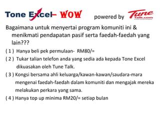 Tune Talk Tone Excel Referal Program PPT