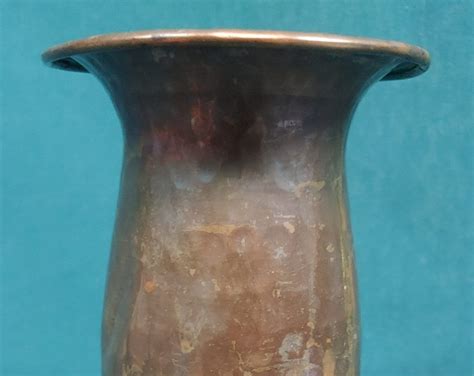 Old Vintage Handmade Hammered Copper Vase Etsy