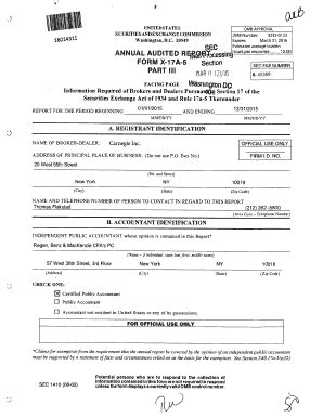 Fillable Online Section MAR 12017 ANNUAL AUDITED REPORT FORM X