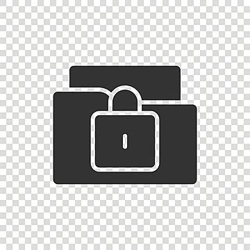 Flatstyle File Folder Permission Icon With Document Access Illustration