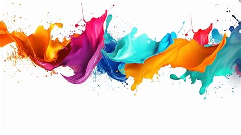 Premium AI Image Colorful Splash On White Background