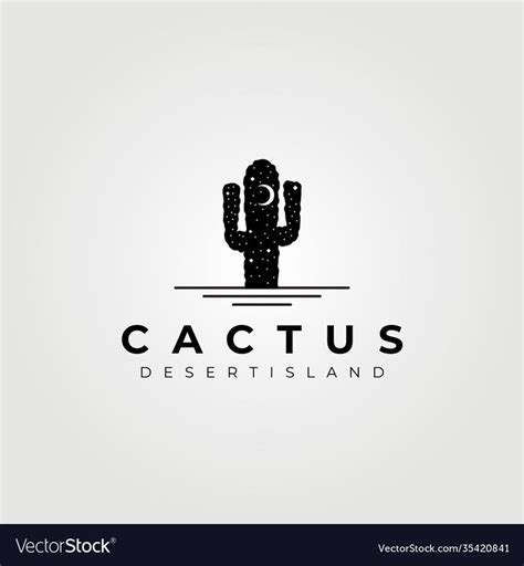 Cactus Logo Design On White Background