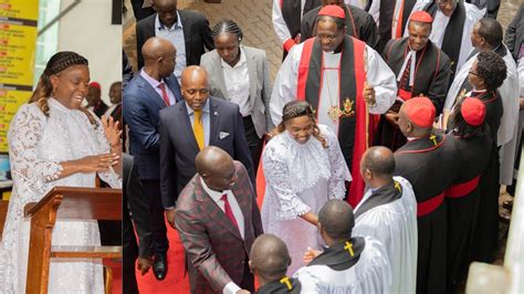 See How Dp Gachagua And His Sweetheart Dorcas Arrived In Cathedral