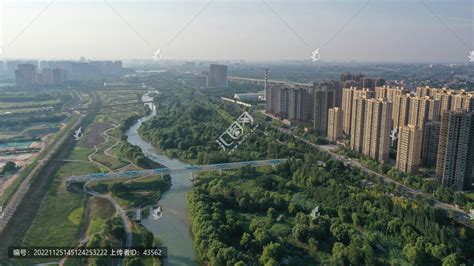 航拍灞河湿地公园浐灞生态区山水景区旅游景点摄影素材汇图网